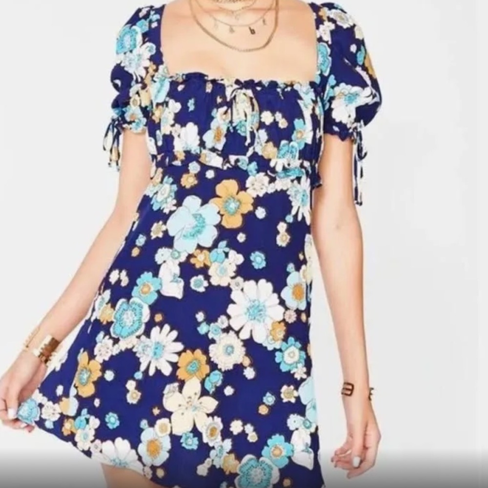 For Love & Lemons Sky Magnolia Mini Dress Floral print XS